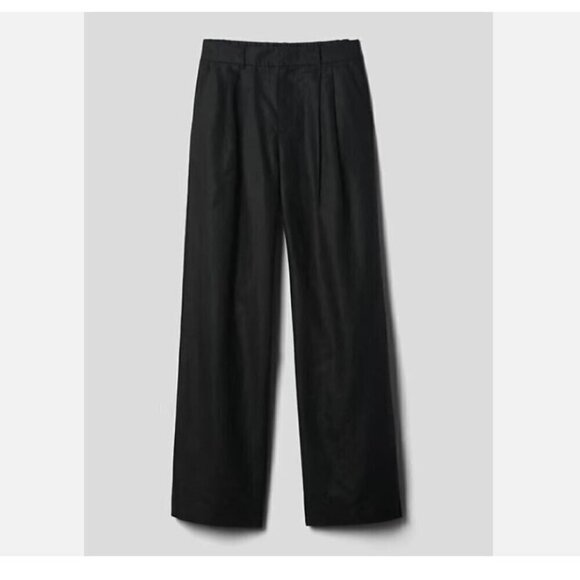 GAP 365 High-Rise Linen-Cotton Wide Leg BOHO Trouser Pants Black Size 8 MSRP $90 - Picture 7 of 7